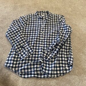 J. Crew Blue and White Casual Button Down Shirt